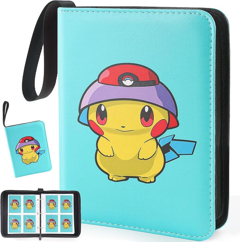 Daisiki Premium Collectible Trading Card Albums，Card Binder Fits 400 Cards with 50 Removable Sleeves，Display Game Card Case book Holder, Green Themes - Image 1